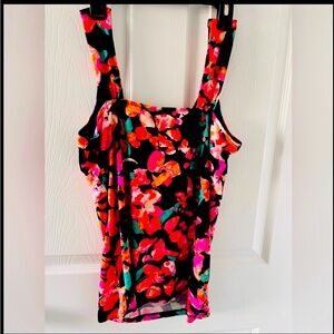 Ann Taylor, Women’s top, sleeveless, office wear, blue with prints, S size